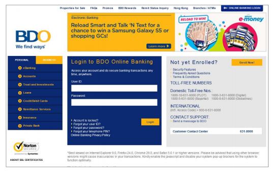 BDO Online Banking Enrollment - Pay Bills for your UTrade PH Investment